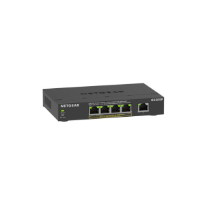 NETGEAR 300 Series GS305P - Version 3 - switch - SOHO - unmanaged - 5 x 10/100/1000 (4 PoE+) - desktop, montaggio a parete - PoE+ (63 W)