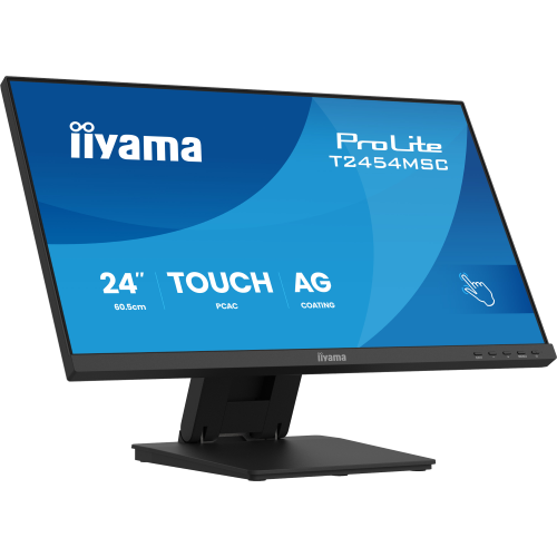 iiyama ProLite T2454MSC-B3AG - Monitor a LED - 24" (23.8" visualizzabile) - touchscreen - 1920 x 1080 Full HD (1080p) @ 83 Hz - IPS - 300 cd/m? - 1000:1 - 4 ms - HDMI, DisplayPort - altoparlanti - nero opaco