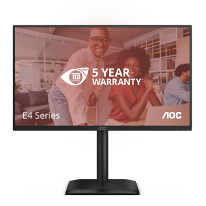 AOC 24E4CV - Monitor a LED - 24" (23.8" visualizzabile) - 1920 x 1080 Full HD (1080p) @ 120 Hz - IPS - 300 cd/m? - 1500:1 - 4 ms - HDMI, DisplayPort, USB-C - altoparlanti - nero