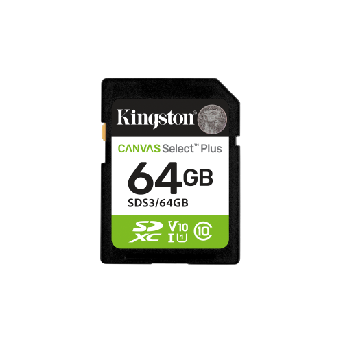 Kingston Canvas Select Plus - Scheda di memoria flash - 64 GB - Video Class V10 / UHS-I U1 / Class10 - UHS-I SDXC