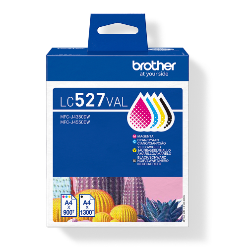 Brother LC527 Value Pack - Confezione da 4 - nero, giallo, ciano, magenta - originale - confezione da appendere - cartuccia d'inchiostro - per Brother MFC-J4350DW, MFC-J4550DW, MFC-J6760DW