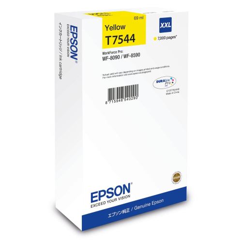 Epson T7544 - 69 ml - misura XXL - giallo - originale - cartuccia d'inchiostro - per WorkForce Pro WF-8090, WF-8590