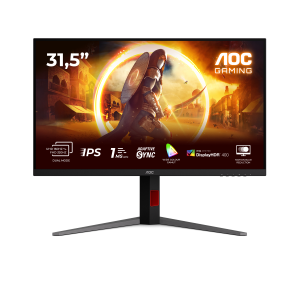 AOC Gaming U32G4U - Monitor a LED - gaming - 32" (31.5" visualizzabile) - 3840 x 2160 4K UHD (2160p) @ 160 Hz - Fast IPS - 400 cd/m? - 1000:1 - DisplayHDR 400 - 0.5 ms - 2xHDMI, DisplayPort - nero, rosso
