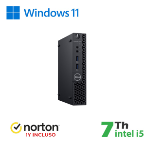 RINOVO DELL MINI PC REFURBISHED OPTIPLEX 3050-7050M I5-7X00 DDR 16GB SSD 480GB W11P UPG + NORTON