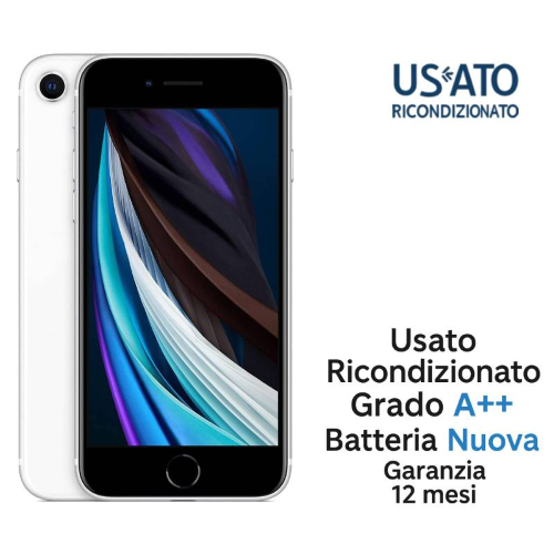 APPLE REFURBISHED IPHONE SE 2 128GB RICOND. WHITE GRADO A++ GARANZIA 1Y BATT.NUOVA