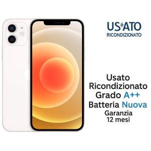 APPLE REFURBISHED IPHONE 12 128GB RICOND. WHITE GRADO A++ GARANZIA 1Y BATT.NUOVA
