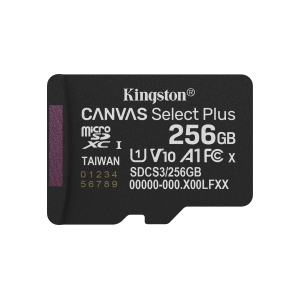 Kingston Canvas Select Plus - Scheda di memoria flash - 256 GB - A1 / Video Class V10 / UHS-I U1 / Class10 - UHS-I microSDXC