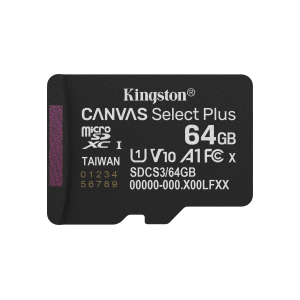 Kingston Canvas Select Plus - Scheda di memoria flash - 64 GB - A1 / Video Class V10 / UHS-I U1 / Class10 - UHS-I microSDXC