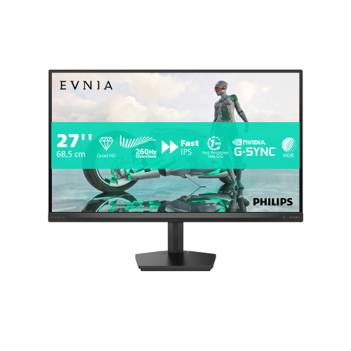 Philips Evnia 3000 27M2N3500PF - Monitor a LED - gaming - 27" - 2560 x 1440 QHD @ 240 Hz - Fast IPS - 1000:1 - HDR10 - 0.3 ms - 2xHDMI, DisplayPort - carbone