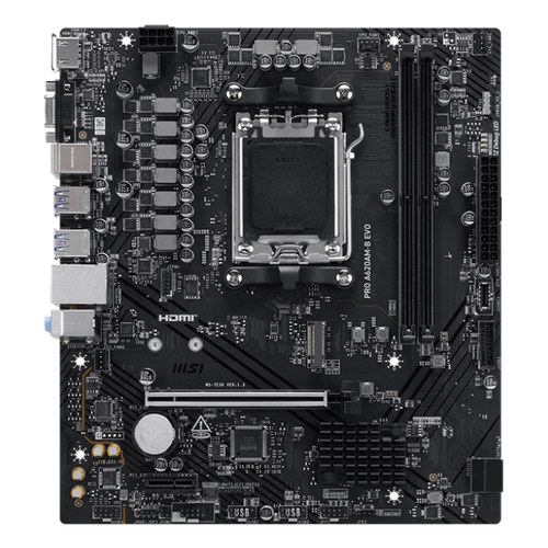 MSI MB AMD A620AM-B EVO,A620A,AM5,2DDR5,1PCI-Ex16,1PCI-Ex1,1M.2,2SATA3,7USB3.2 Gen1,6USB2.0,HD A
