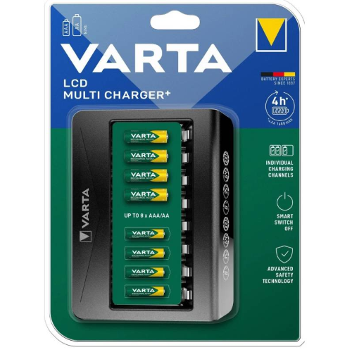 VARTA CARICA BATTERIE LCD 8 POSTI 12V+CAVO USB (MULTI CHARGER +)