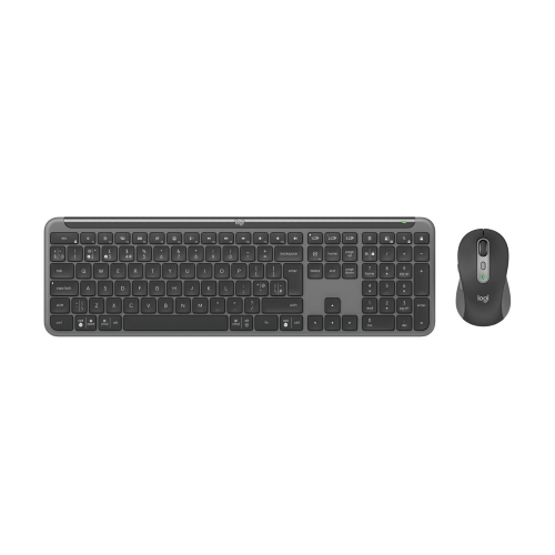 Logitech Signature Slim Combo MK950 - Set mouse e tastiera - 100% - full size - senza fili - Bluetooth 5.1 LE - QWERTY - italiana - grafite