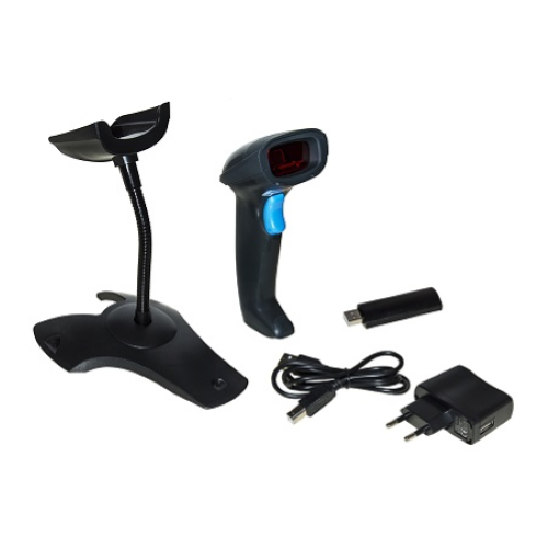 LINK LETTORE CODICI A BARRE LASER WIRELESS CON RICEVITORE USB E SUPPORTO