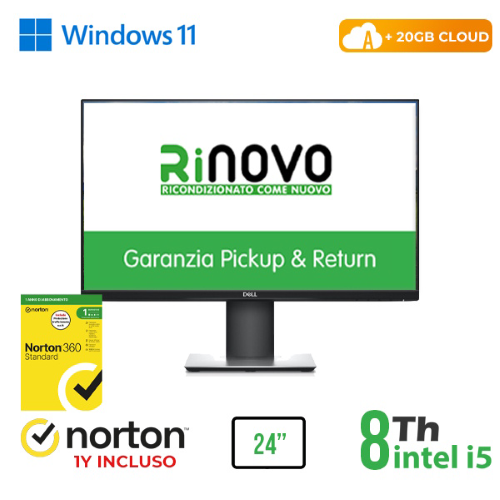 RINOVO ALL-IN-ONE DELL 24" REFURBISHED P2419HC + Ultra DELL 7070 i5-8X00 8GB 256SSD W11P CLOUD20GB