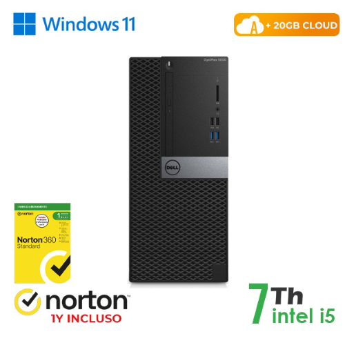 RINOVO PC DELL REFURBISHED OPTIPLEX 5050-7050 TOWER I5-7X00 DDR 16GB SSD 128GB+500GB HDD W11P CLOUD2