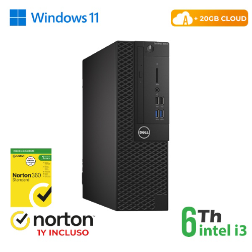 RINOVO PC DELL REFURBISHED Optiplex 3050-5050 SFF i3-6X00 DDR 8GB SSD 256GB HDMI W11P CLOUD20GB Gra