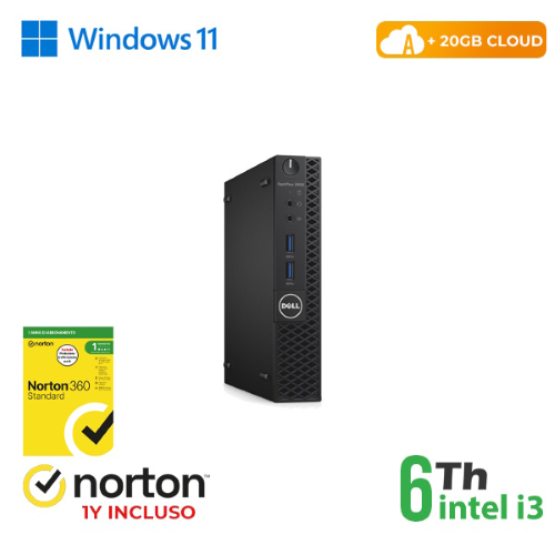 RINOVO Mini PC DELL REFURBISHED Optiplex 3050M i3-6X00T DDR4 8GB SSD 256GB W11P HDMI CLOUD20GB Grad