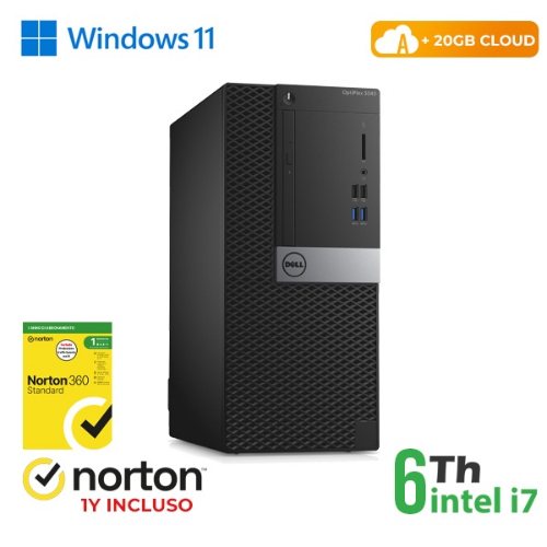 RINOVO PC DELL REFURBISHED Optiplex 3040 Tower i7-6X00 DDR 16GB SSD 256GB HDMI W11P CLOUD20GB Grade