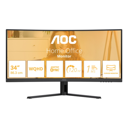 AOC MONITOR CURVO 34 LED VA WQHD 21:9 4MS 120hz, REG ALT, DP/HDMI