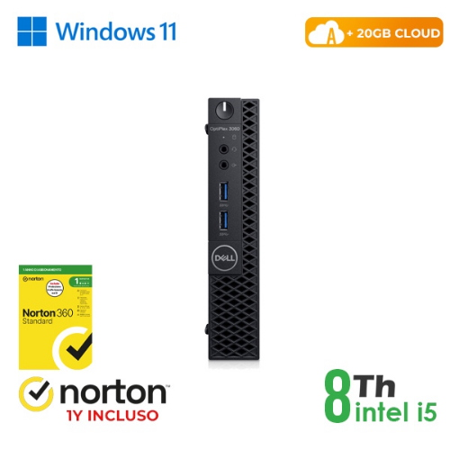 RINOVO Mini PC DELL REFURBISHED Optiplex 3060-5060M i5-8X00/DDR4 16GB/SSD 128GB/W11P/HDMI/CLOUD20GB/