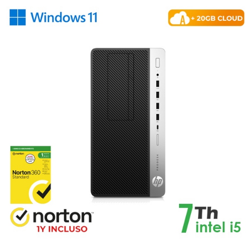 RINOVO PC HP REFURBISHED 600-800 G3 Tower i5-7X00 DDR4 16GB SSD 128GB+500GB HDD W11P CLOUD20GB Grad