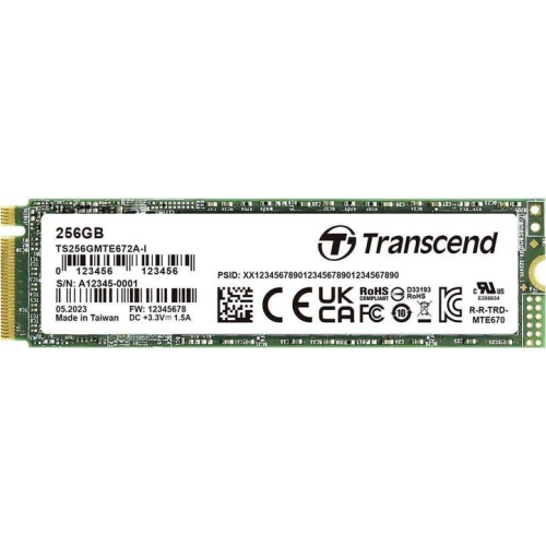 SSD M.2 256GB 2280 PCIE GEN3X4 NVME 3D TLC TRANSCEND DISSIPATORE ALLUMI