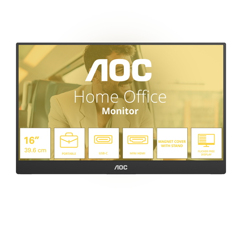 AOC MONITOR PORTATILE 15,6 LED IPS 16:9 FHD 4MS 250 CDM, USB-C, mHDMI