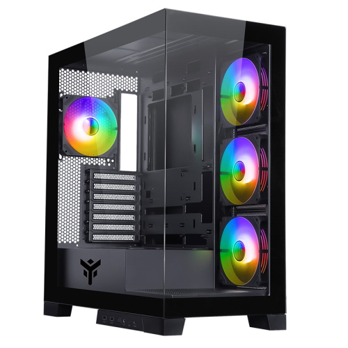CABINET ITEK SHOWBUI 45B - GAMING TOWER, ATX, 4X12CM ARGB FAN, 2XUSB3, TYPE-C, SIDE+FRONT PANEL TEMP GLASS (ITGCASB45B)