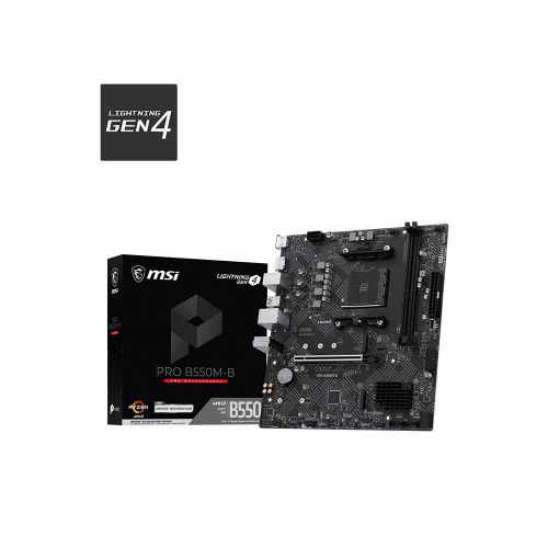 MSI MB AMD B550, AM4, PRO B550M-B, 2DDR4,1PCI-Ex16,2M.2,4SATA3,7USB 5G(6A+1C),6 USB 2.0,HD Audio,Gb LAN