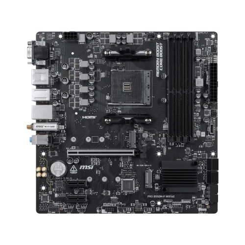 MSI MB AMD B550, PRO B550M-P WIFI6E,B550,AM4,4DDR4,1PCI-Ex16,2PCI-Ex1, 2M.2,4SATA3,7USB3.2 Gen1,6USB