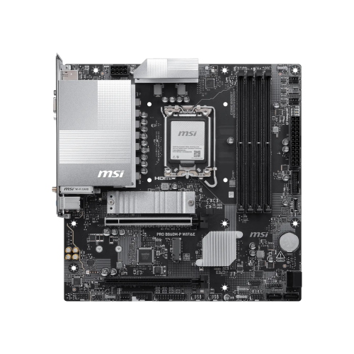 MSI MB B860, PRO B860M-P WIFI6E, LGA1851,4DDR5,2PCI-Ex16,2M.2,4SATA3,6USB3.2 Gen1,6USB2.0,HD Audio