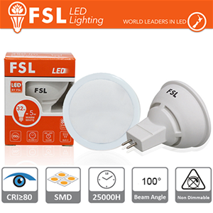 MR16 Lampadina LED - 6W 3000K 500LM 100Âº CRI80 DC 12V