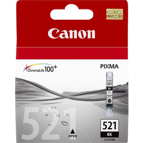 Canon CLI-521BK - 9 ml - nero per foto - originale - serbatoio inchiostro - per PIXMA iP3600, iP4700, MP540, MP550, MP560, MP620, MP630, MP640, MP980, MP990, MX860, MX870