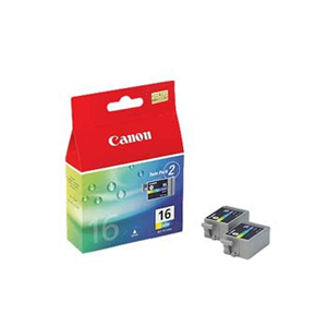 CANON SUPPLIES Canon BCI-16 - Confezione da 2 - giallo, ciano, magenta - originale - serbatoio inchiostro - per i90, PIXMA iP90, iP90v, mini220, Canon SELPHY CP500, DS700, DS810