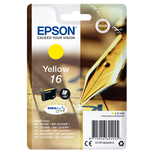 EPSON CART INK GIALLO PER WF-2510WF, WF-2520NF, WF-2530WF WF-2540WF SERIE 16 PENNA E CRUCIVERBA