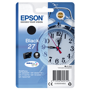 Epson 27 - 6.2 ml - nero - originale - cartuccia d'inchiostro - per WorkForce WF-3620, WF-3640, WF-7110, WF-7210, WF-7610, WF-7620, WF-7710, WF-7715, WF-7720