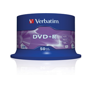 DVD+R VERBATIM 16X/4,7GB/120MICAKE 50/43550