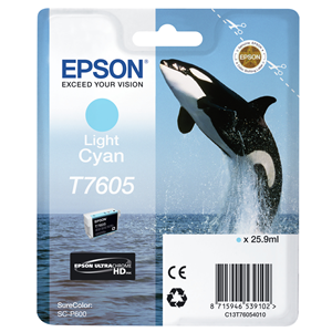 Epson T7605 - 26 ml - cyan chiaro - originale - blister - cartuccia d'inchiostro - per SureColor P600, SC-P600