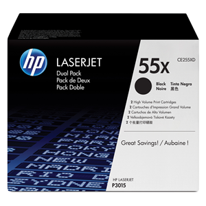 HP TONER NERO 55X PER LJ P3015 12.500 PAG (CONF 2 PZ)